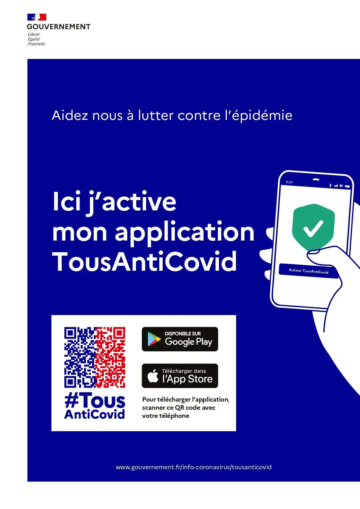 Affiche entreprise application tous anti covid